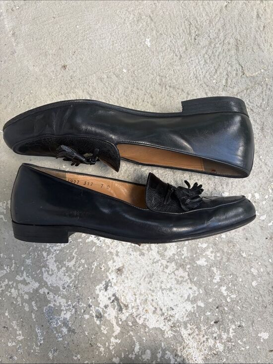 Ferragamo ostrich tassel loafers main image 9